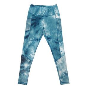V A Core Leggings Womens Small Blue High Rise Breathable Tie Dye Athletic